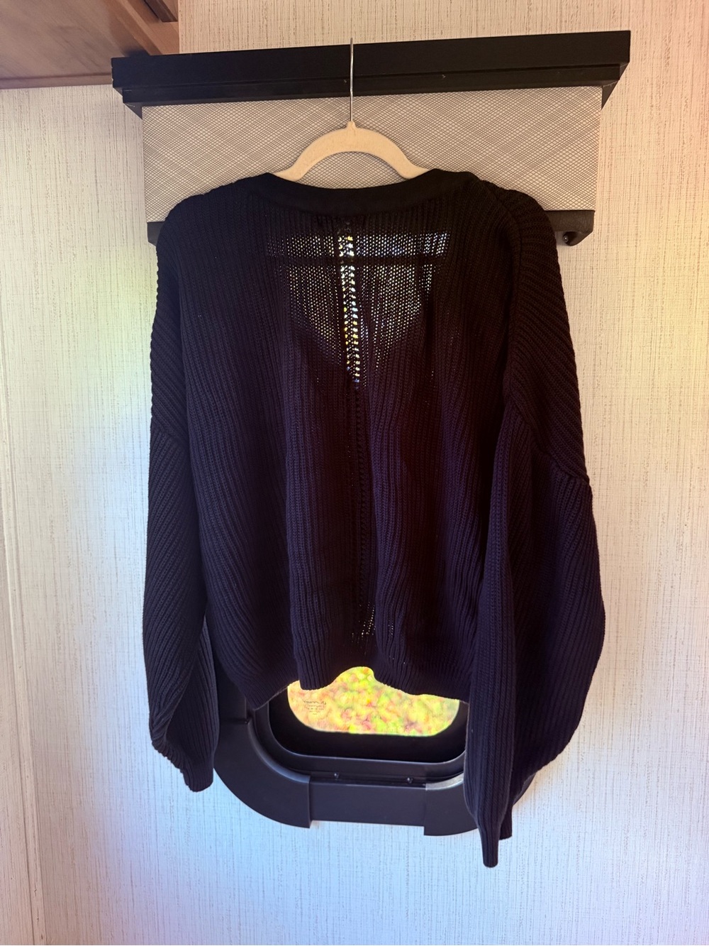 Able Black Ribbed V-Neck Button Cardigan - Picture 4 of 4